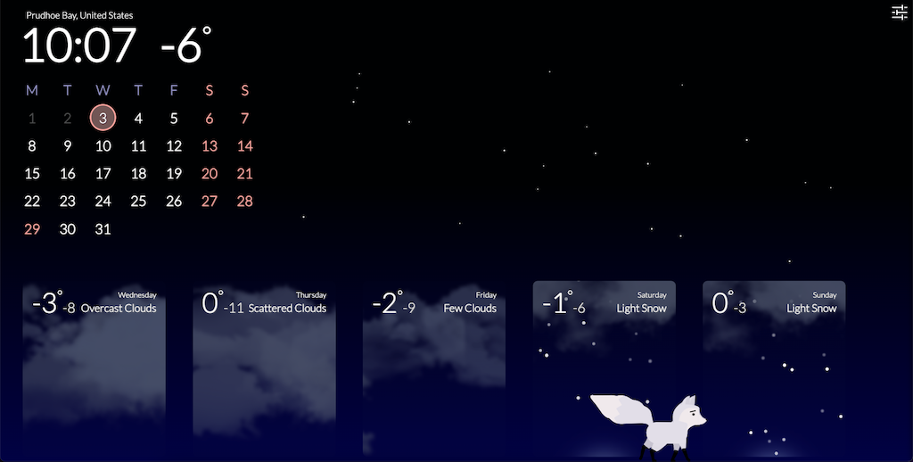 Zima Weather Screenshot